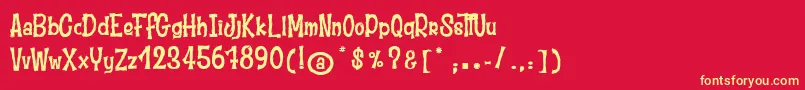 MoustacheClub Font – Yellow Fonts on Red Background