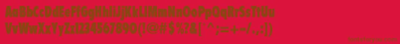 フォントZincoExtrablackcondensed – 赤い背景に茶色の文字