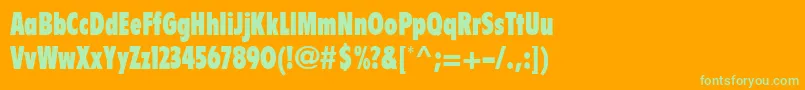 ZincoExtrablackcondensed Font – Green Fonts on Orange Background
