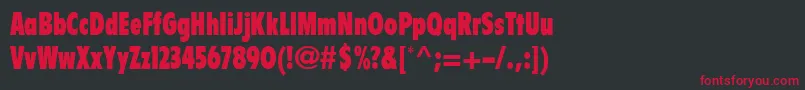ZincoExtrablackcondensed Font – Red Fonts on Black Background