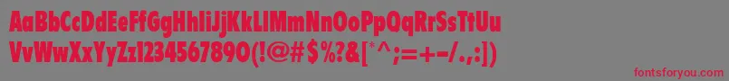フォントZincoExtrablackcondensed – 赤い文字の灰色の背景