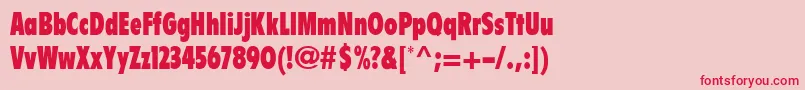 ZincoExtrablackcondensed-fontti – punaiset fontit vaaleanpunaisella taustalla