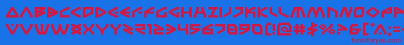 Terrafirmaexpand Font – Red Fonts on Blue Background