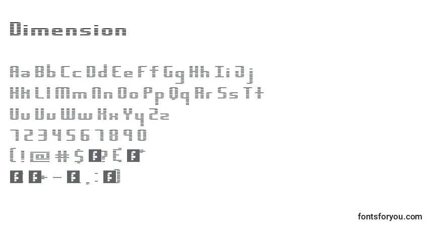 Шрифт Dimension – алфавит, цифры, специальные символы