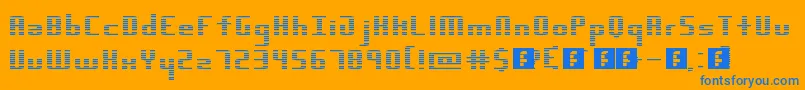 Dimension Font – Blue Fonts on Orange Background