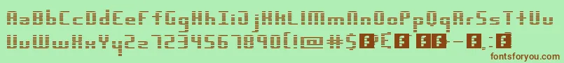 Dimension Font – Brown Fonts on Green Background