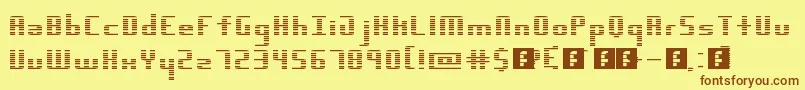 Dimension Font – Brown Fonts on Yellow Background