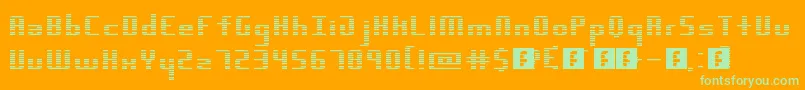 Dimension Font – Green Fonts on Orange Background