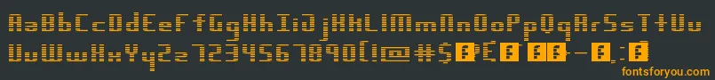 Dimension Font – Orange Fonts on Black Background