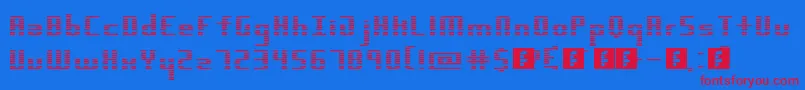 Czcionka Dimension – czerwone czcionki na niebieskim tle