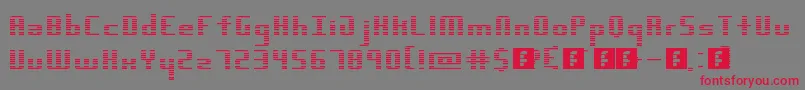 Dimension Font – Red Fonts on Gray Background