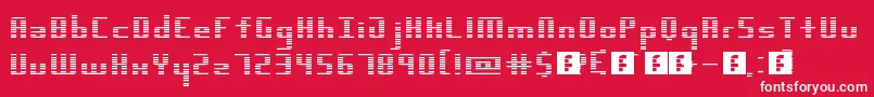 Dimension Font – White Fonts on Red Background