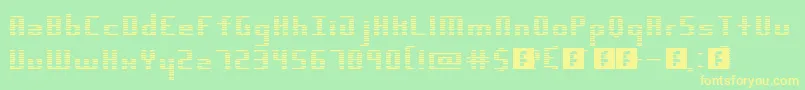 Dimension Font – Yellow Fonts on Green Background