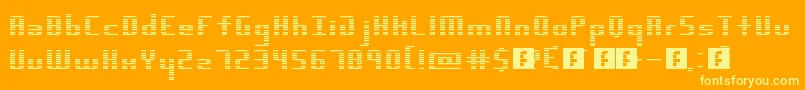 Dimension Font – Yellow Fonts on Orange Background