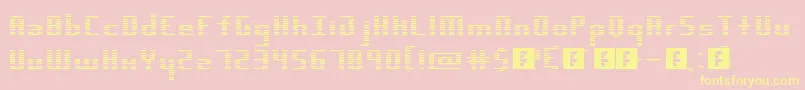 Dimension Font – Yellow Fonts on Pink Background