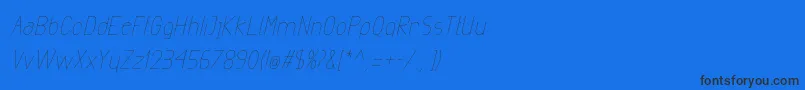 ExactaLightItalic Font – Black Fonts on Blue Background