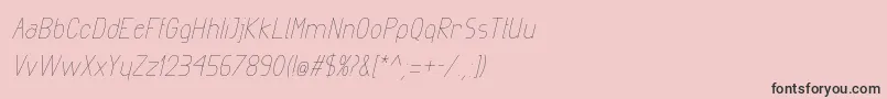 フォントExactaLightItalic – ピンクの背景に黒い文字