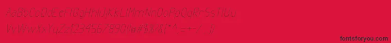 ExactaLightItalic-Schriftart – Schwarze Schriften auf rotem Hintergrund