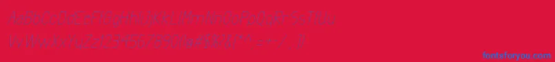 ExactaLightItalic-Schriftart – Blaue Schriften auf rotem Hintergrund