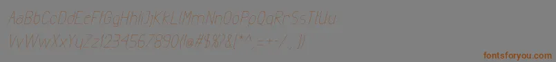 Fonte ExactaLightItalic – fontes marrons em um fundo cinza