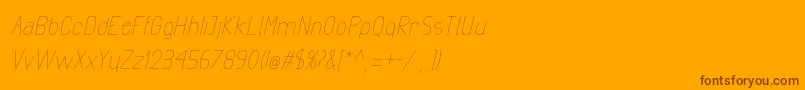 ExactaLightItalic-Schriftart – Braune Schriften auf orangefarbenem Hintergrund