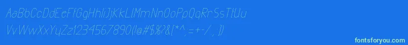 ExactaLightItalic Font – Green Fonts on Blue Background