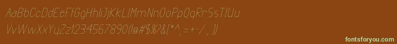 Шрифт ExactaLightItalic – зелёные шрифты на коричневом фоне