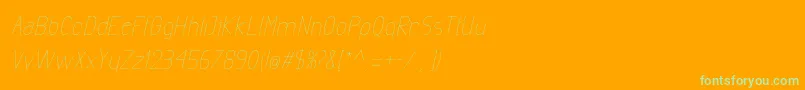 Шрифт ExactaLightItalic – зелёные шрифты на оранжевом фоне