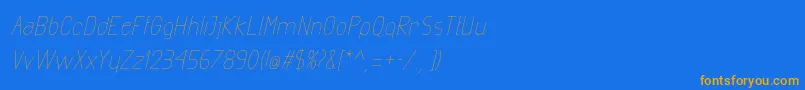 Czcionka ExactaLightItalic – pomarańczowe czcionki na niebieskim tle