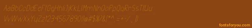 Police ExactaLightItalic – polices orange sur fond brun