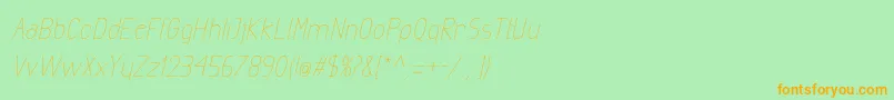 Fonte ExactaLightItalic – fontes laranjas em um fundo verde