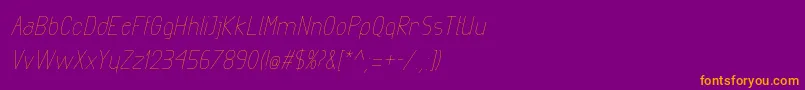 Czcionka ExactaLightItalic – pomarańczowe czcionki na fioletowym tle