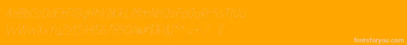 ExactaLightItalic-Schriftart – Rosa Schriften auf orangefarbenem Hintergrund