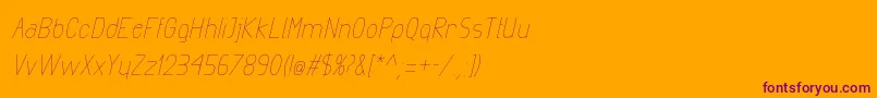 ExactaLightItalic Font – Purple Fonts on Orange Background