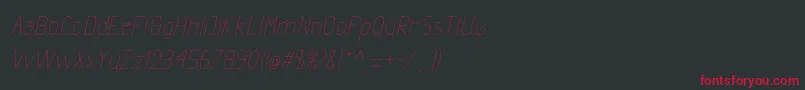 ExactaLightItalic Font – Red Fonts on Black Background
