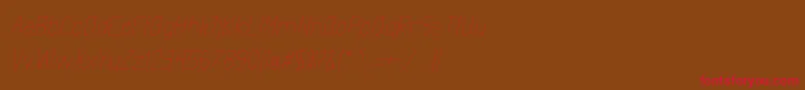フォントExactaLightItalic – 赤い文字が茶色の背景にあります。