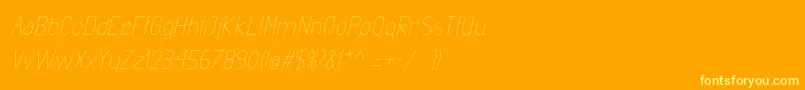フォントExactaLightItalic – オレンジの背景に黄色の文字