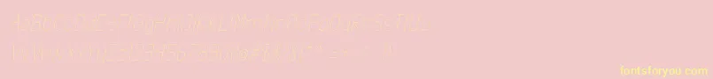 フォントExactaLightItalic – 黄色のフォント、ピンクの背景