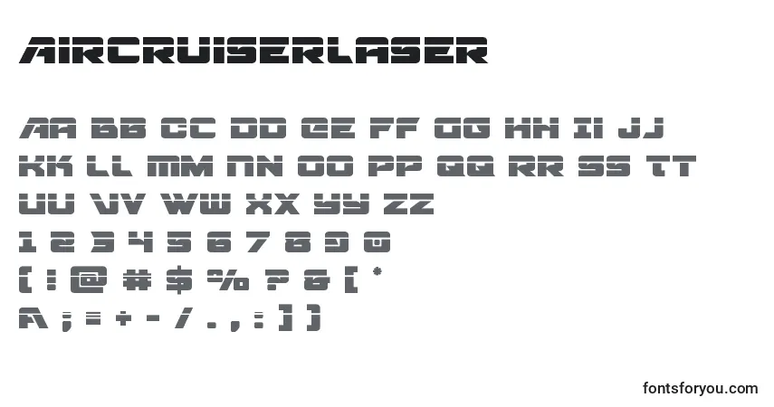 Czcionka Aircruiserlaser – alfabet, cyfry, specjalne znaki