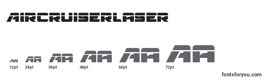 Aircruiserlaser-fontin koot