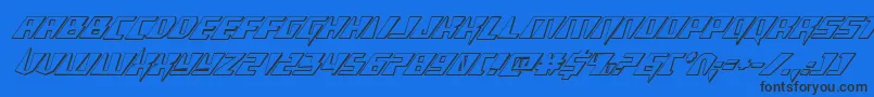 Xracer3Dital Font – Black Fonts on Blue Background