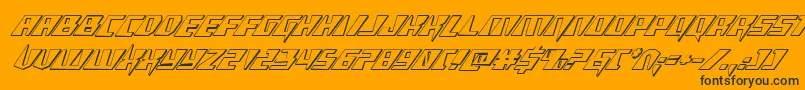 Xracer3Dital-Schriftart – Schwarze Schriften auf orangefarbenem Hintergrund