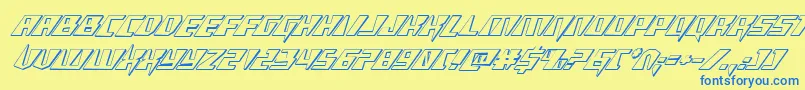 Xracer3Dital Font – Blue Fonts on Yellow Background