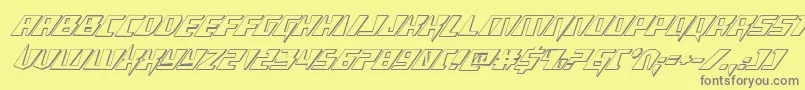 Xracer3Dital Font – Gray Fonts on Yellow Background