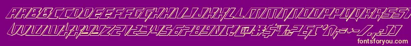 Xracer3Dital Font – Yellow Fonts on Purple Background