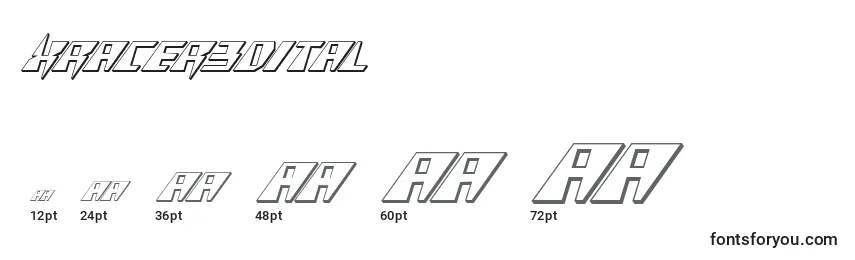 Xracer3Dital Font Sizes