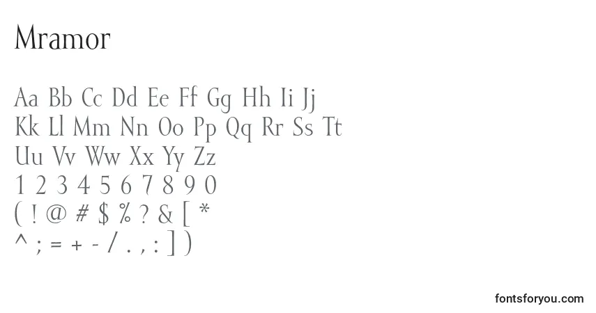Schriftart Mramor – Alphabet, Zahlen, spezielle Symbole