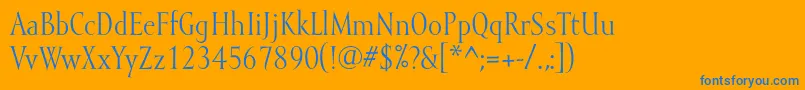 Mramor Font – Blue Fonts on Orange Background