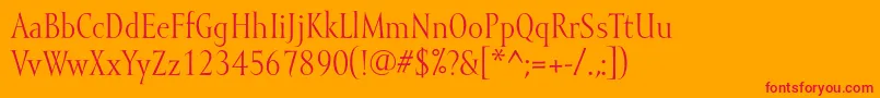 Mramor-Schriftart – Rote Schriften auf orangefarbenem Hintergrund