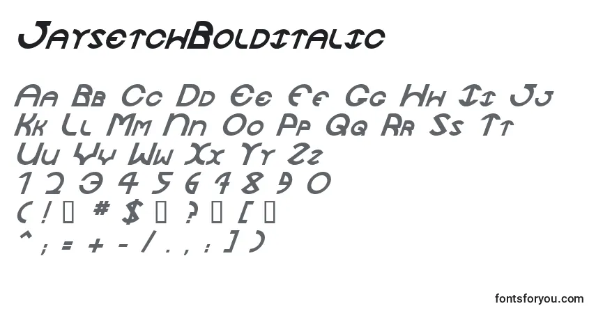 Fuente JaysetchBolditalic - alfabeto, números, caracteres especiales